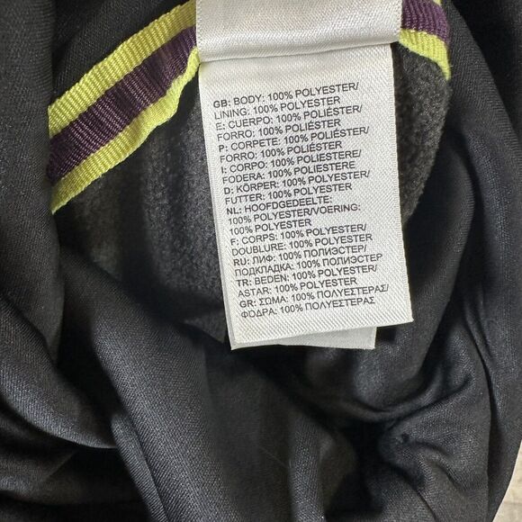 The North Face Funnel Neck Grey Sweatshirt Womens L Hooded Neon Green Stitching - Picture 7 of 8